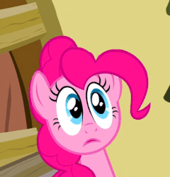 Size: 377x393 | Tagged: safe, screencap, pinkie pie, earth pony, pony, g4, putting your hoof down, animated, cute, female, nope, reaction image