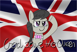 Size: 868x587 | Tagged: safe, artist:pastelhorses, octavia melody, g4, ask, britavia, british, female, queen, solo, tumblr, union jack