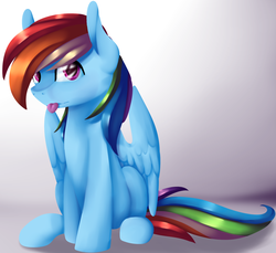 Size: 1934x1774 | Tagged: safe, artist:baldmoose, rainbow dash, g4, female, sitting, solo, tongue out