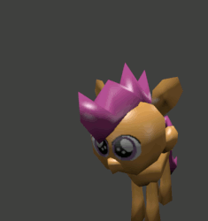 Size: 400x425 | Tagged: safe, artist:fillerartist, scootaloo, g4, 3d, animated, blender, female, hoofy-kicks, low poly, rearing, solo, stylistic suck, wat