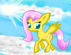 Size: 900x700 | Tagged: safe, artist:dreamwarriorfish, fluttershy, g4, female, sky, solo