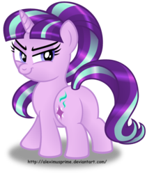 Size: 1024x1216 | Tagged: safe, artist:aleximusprime, part of a set, starlight glimmer, pony, g4, backwards cutie mark, butt, female, plot, simple background, solo, transparent background