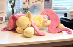 Size: 5100x3300 | Tagged: safe, artist:janellesplushies, fluttershy, g4, absurd resolution, irl, photo, plushie, sleeping, solo
