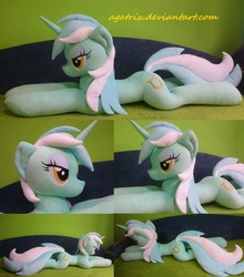 Size: 1024x1164 | Tagged: safe, artist:agatrix, lyra heartstrings, g4, bedroom eyes, irl, life size, photo, plushie, solo