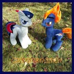 Size: 1000x1000 | Tagged: safe, artist:cinnamon-stitch, american football, commission, denver broncos, irl, new england patriots, nfl, photo, plushie, ponified