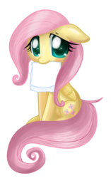 Size: 642x1024 | Tagged: safe, artist:pridark, edit, fluttershy, g4, cute, diaper, diaper edit, female, looking at you, mouth hold, shyabetes, simple background, sitting, solo, transparent background