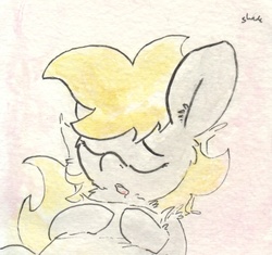 Size: 686x644 | Tagged: safe, artist:slightlyshade, derpy hooves, pegasus, pony, g4, female, mare, solo, traditional art