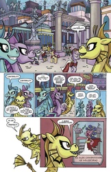 Size: 993x1528 | Tagged: safe, idw, official comic, adagio dazzle, aria blaze, sonata dusk, siren, fiendship is magic #3, g4, my little pony: fiendship is magic, spoiler:comic, canterlot, preview, the dazzlings