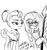 Size: 532x564 | Tagged: safe, artist:grissaecrim, fluttershy, rarity, g4, the cutie re-mark, monochrome