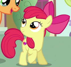 Size: 410x387 | Tagged: safe, screencap, apple bloom, applejack, earth pony, pony, crusaders of the lost mark, g4, cutie mark, the cmc's cutie marks