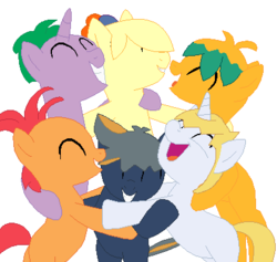 Size: 410x388 | Tagged: safe, bun (kirby), ferb fletcher, fumu, jack atlas, kirby of the stars, phineas and ferb, phineas flynn, ponified, yu-gi-oh!, yu-gi-oh! 5d's, yusei fudo