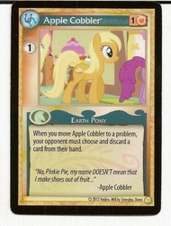 Size: 486x640 | Tagged: safe, enterplay, apple cobbler, berry punch, berryshine, earth pony, pony, g4, gencon, my little pony collectible card game, apple family member, ccg, female, mare, merchandise