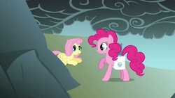 Size: 1280x720 | Tagged: safe, screencap, fluttershy, pinkie pie, dragonshy, g4, hop skip and jump, saddle bag, youtube link
