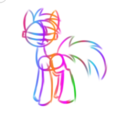 Size: 480x462 | Tagged: safe, artist:askhypnoswirl, earth pony, pony, rainbow, techno