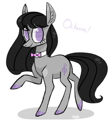 Size: 1280x1390 | Tagged: safe, artist:jellybeanbullet, octavia melody, g4, backwards cutie mark, bowtie, female, looking at you, raised hoof, simple background, solo