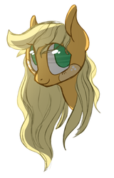 Size: 766x1196 | Tagged: safe, artist:jellybeanbullet, applejack, g4, bust, female, looking at you, loose hair, portrait, simple background, solo, white background