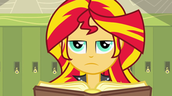 Size: 2880x1618 | Tagged: safe, sunset shimmer, equestria girls, g4, female, solo, unamused