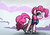 Size: 1754x1240 | Tagged: safe, artist:rambopvp, pinkie pie, earth pony, pony, g4, my little pony: friendship is magic, winter wrap up, female, ice skates, ice skating, mare, snow, solo, weather team, winter, winter wrap up vest