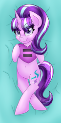 Size: 2000x4000 | Tagged: safe, artist:partypievt, starlight glimmer, pony, g4, season 5, belly button, body pillow, body pillow design, equal cutie mark, female, heart eyes, pillow, solo, wingding eyes