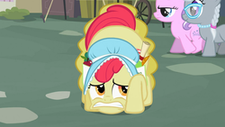 Size: 1366x768 | Tagged: safe, screencap, apple bloom, diamond tiara, silver spoon, family appreciation day, g4, face down ass up