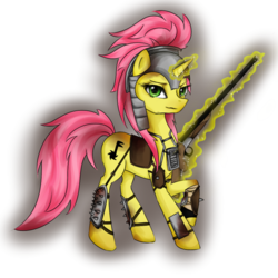 Size: 900x900 | Tagged: safe, artist:yuntaoxd, oc, oc only, oc:racket, fallout equestria, fallout, gun, helmet, shotgun, solo, weapon