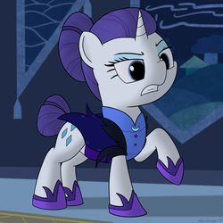 Size: 4000x4000 | Tagged: safe, artist:ashtoneer, rarity, g4, the cutie re-mark, alternate timeline, female, night maid rarity, nightmare takeover timeline, solo