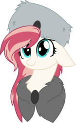 Size: 884x1417 | Tagged: safe, artist:aureai, oc, oc only, oc:aureai, pony, hat, simple background, transparent background, ushanka