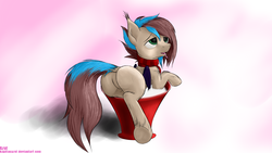 Size: 3200x1800 | Tagged: safe, artist:kapitanazot, oc, oc only, bat pony, pony, butt, cup, equine, featureless crotch, festral, food, milk, multicolored hair, plot, raster, raster rasters, rasters, solo, tongue out