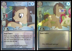 Size: 584x413 | Tagged: safe, enterplay, doctor whooves, roseluck, time turner, earth pony, pony, g4, ccg, male, sands of time, stallion, trading card
