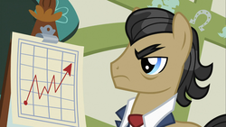 Size: 1366x768 | Tagged: safe, screencap, filthy rich, earth pony, pony, family appreciation day, g4, chart, frown, male, solo, stallion