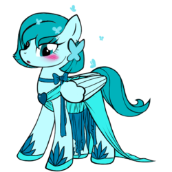 Size: 540x540 | Tagged: safe, artist:ladysugarsapphire, oc, oc only, oc:aquamarine, pegasus, pony, clothes, dress, solo