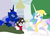 Size: 1000x735 | Tagged: safe, artist:dm29, princess celestia, princess luna, raven, alicorn, pony, unicorn, g4, advent calendar, cute, holiday horse days, snow, snowball, snowball fight, the fun has been doubled, trio