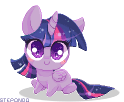 Size: 248x204 | Tagged: safe, artist:stepandy, twilight sparkle, alicorn, pony, g4, animated, chibi, cute, female, gif, mare, pixel art, simple background, solo, transparent background, twiabetes, twilight sparkle (alicorn)
