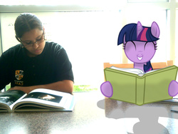 Size: 600x450 | Tagged: safe, artist:paris7500, twilight sparkle, human, g4, irl, irl human, photo, ponies in real life, reading