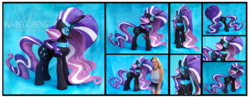 Size: 4466x1753 | Tagged: safe, artist:nazegoreng, nightmare rarity, human, g4, irl, irl human, photo, plushie, solo