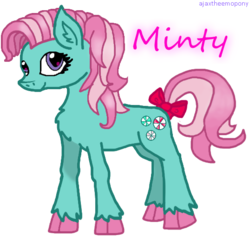 Size: 538x521 | Tagged: safe, artist:ajaxtheemopony, minty, earth pony, pony, g3, female, mare, simple background, solo, transparent background