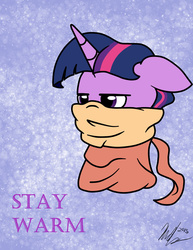 Size: 1024x1325 | Tagged: safe, artist:moonsolace, twilight sparkle, g4, clothes, female, scarf, solo, winter