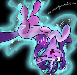 Size: 1026x1000 | Tagged: safe, artist:bow2yourwaifu, starlight glimmer, g4, female, levitation, magic, magic aura, self-levitation, solo, telekinesis