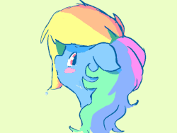 Size: 640x480 | Tagged: safe, artist:sharpieboss, rainbow dash, g4, animated, blushing, female, frame by frame, solo, sweat