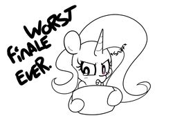 Size: 1280x873 | Tagged: safe, artist:turtlefarminguy, doctor whooves, time turner, trixie, pony, unicorn, g4, the cutie re-mark, crying, female, mare, monochrome