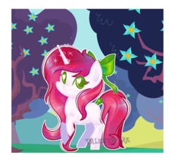Size: 2804x2596 | Tagged: safe, artist:talentspark, oc, oc only, pony, unicorn, bow, hair bow, high res, solo, tree