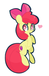 Size: 1800x2800 | Tagged: safe, artist:turtlefarminguy, apple bloom, earth pony, pony, crusaders of the lost mark, g4, cute, cutie mark, female, heart, solo, the cmc's cutie marks