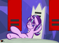Size: 550x400 | Tagged: safe, artist:ggumbaramggun, starlight glimmer, g4, the cutie re-mark, animated, communism, female, s5 starlight, smirk, smug, smuglight glimmer, solo, stalin glimmer, this will end in communism, welcome home twilight