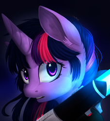 Size: 2000x2200 | Tagged: safe, artist:silbersternenlicht, twilight sparkle, g4, crossover, female, high res, lightsaber, portrait, solo, star wars, weapon