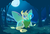 Size: 1024x701 | Tagged: safe, artist:meekcheep, oc, oc only, luna moth, mothpony, original species, magic, moon, night, sitting, solo