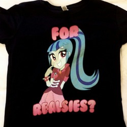 Size: 500x500 | Tagged: safe, artist:rileyav, sonata dusk, equestria girls, g4, my little pony equestria girls: rainbow rocks, apparel, clothes, cute, female, for realzies, photo, solo, sonatabetes, t-shirt