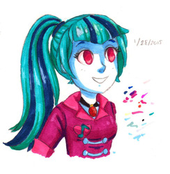 Size: 951x976 | Tagged: safe, artist:pencil13, sonata dusk, equestria girls, g4, female, solo