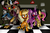 Size: 1024x683 | Tagged: safe, artist:dovethekitty, applejack, discord, fluttershy, twilight sparkle, alicorn, pony, robot, robot pony, five nights at aj's, g4, animatronic, applefreddy, applefreddy fazjack's pizzeria, bonnie (fnaf), chica, dismangle, female, five nights at aj's 2, five nights at freddy's, flutterchica, freddy fazbear, mangle, mare, solo, twibon, twilight sparkle (alicorn)