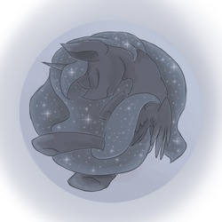 Size: 1280x1280 | Tagged: safe, artist:mlpdailydoodles, nightmare moon, g4, female, mare in the moon, moon, princess, solo