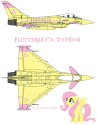 Size: 1800x2325 | Tagged: safe, artist:lonewolf3878, fluttershy, g4, aircraft, eurofighter typhoon, jet, plane, ponified, typhoon, warplane